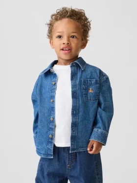 Camicia oversize in denim per neonato & bebè