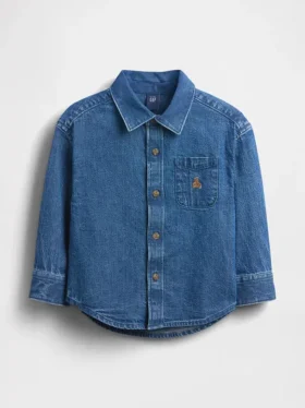 Camicia oversize in denim per neonato & bebè