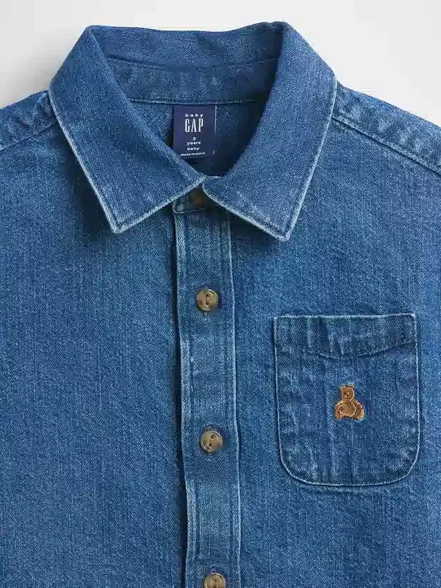Camicia oversize in denim per neonato & bebè