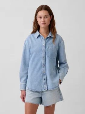 Camicia oversize in denim ultra morbido
