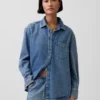 Camicia oversize in denim ultra morbido