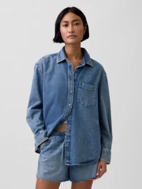 Camicia oversize in denim ultra morbido