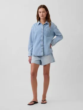 Camicia oversize in denim ultra morbido