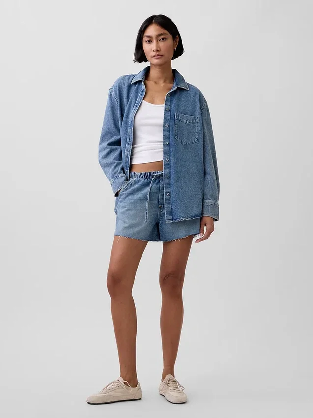 Camicia oversize in denim ultra morbido