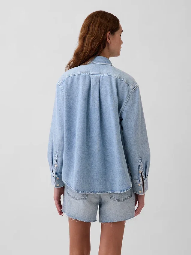 Camicia oversize in denim ultra morbido