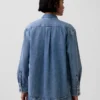Camicia oversize in denim ultra morbido