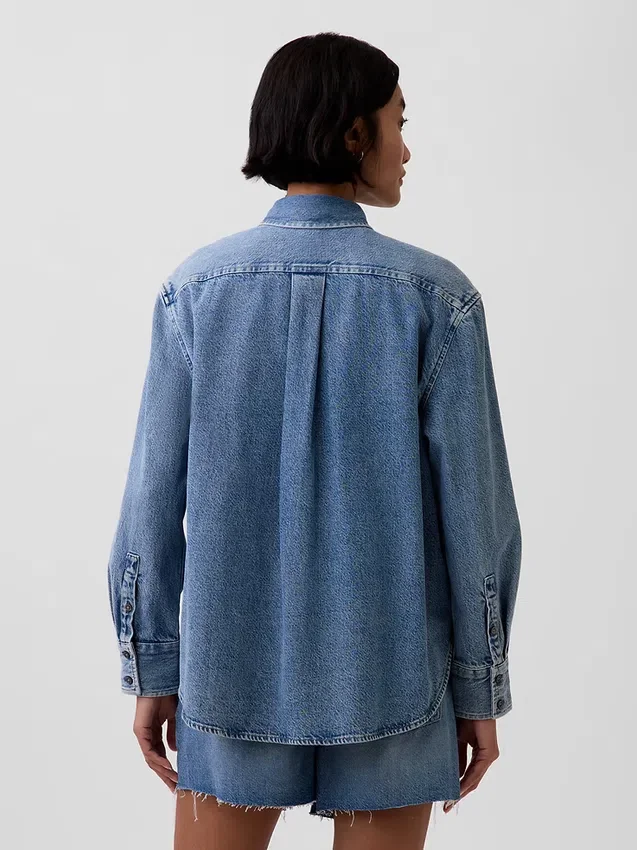 Camicia oversize in denim ultra morbido