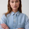 Camicia oversize in denim ultra morbido