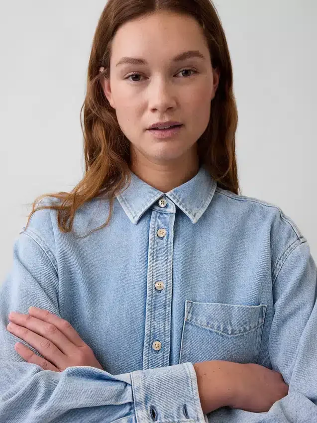 Camicia oversize in denim ultra morbido