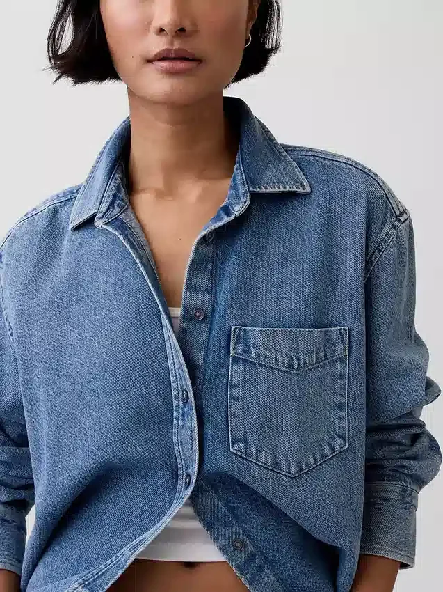 Camicia oversize in denim ultra morbido