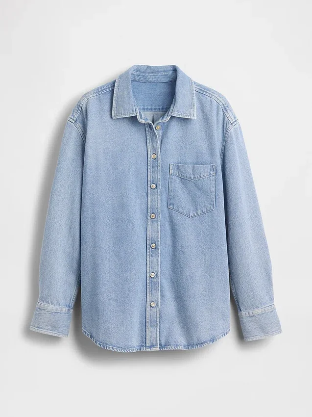 Camicia oversize in denim ultra morbido