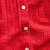 Camicia oversize in garza di cotone senza colletto