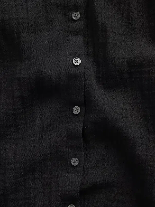 Camicia oversize in garza di cotone senza colletto