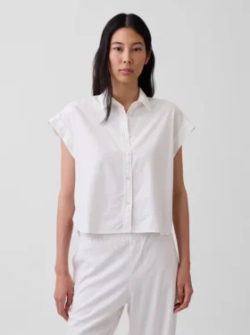 Camicia oversize in misto lino