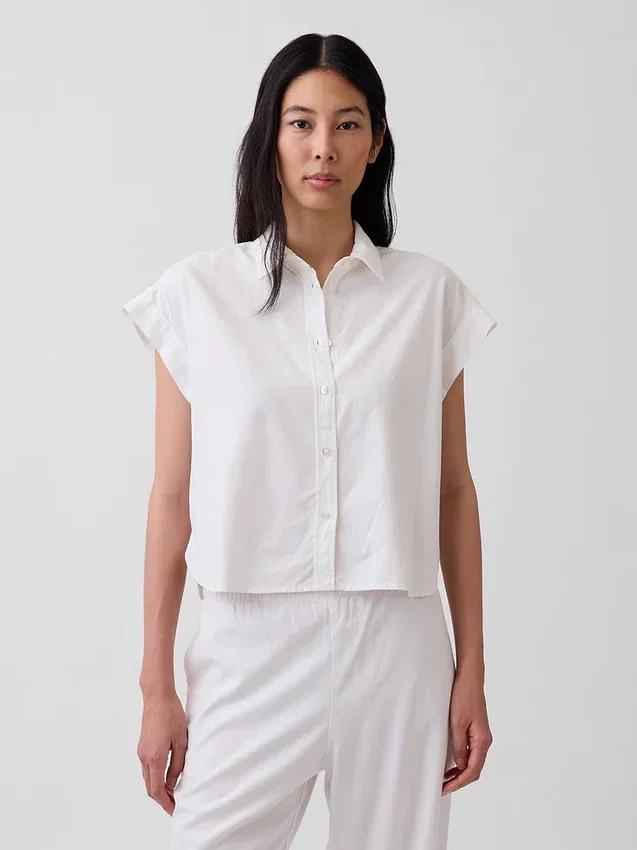 Camicia oversize in misto lino