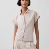 Camicia oversize in misto lino