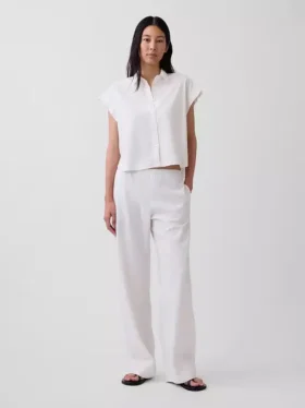 Camicia oversize in misto lino