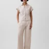 Camicia oversize in misto lino