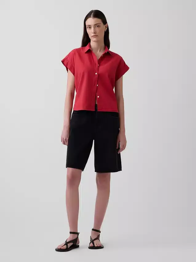 Camicia oversize in misto lino