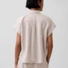 Camicia oversize in misto lino