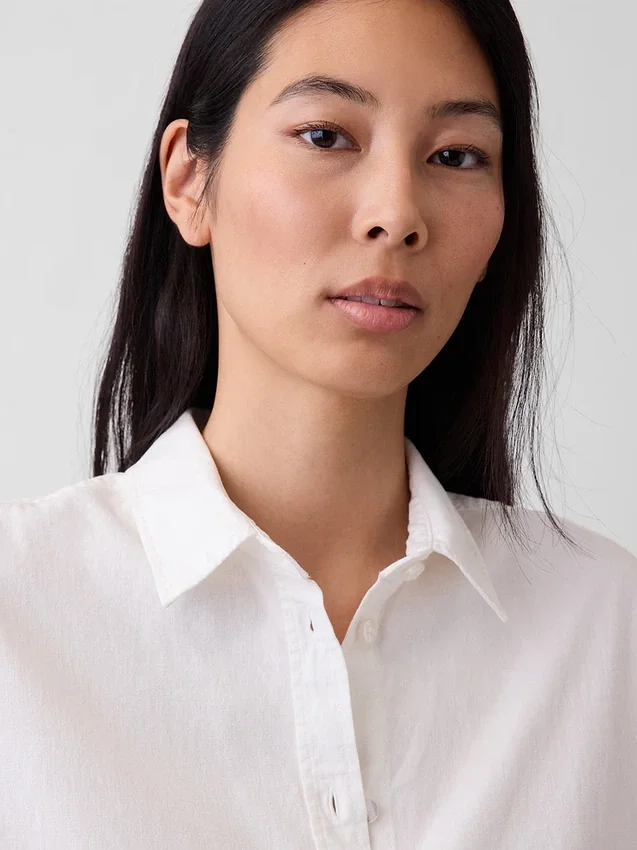 Camicia oversize in misto lino