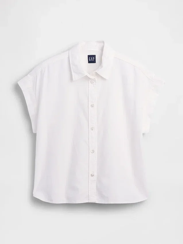 Camicia oversize in misto lino