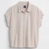 Camicia oversize in misto lino