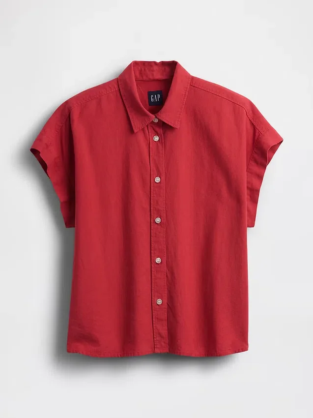 Camicia oversize in misto lino