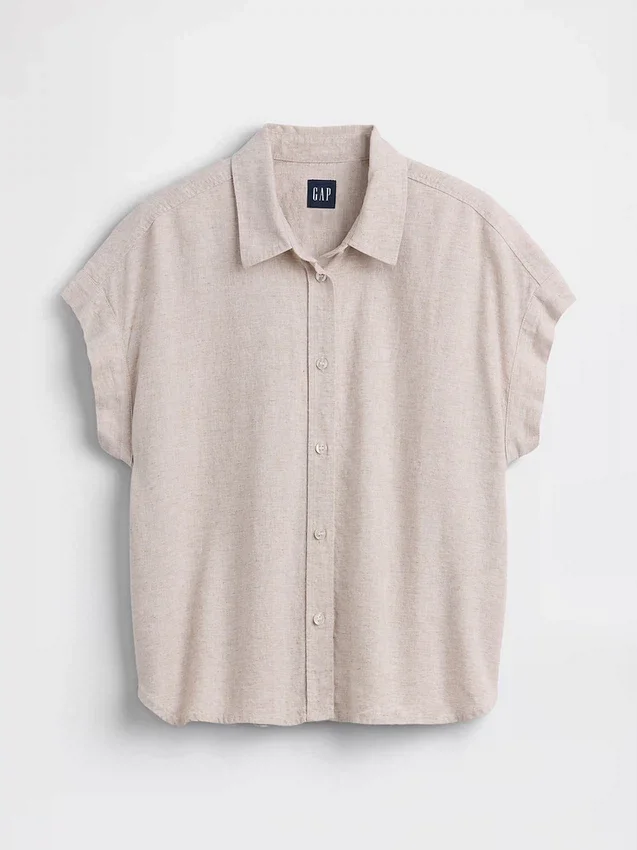 Camicia oversize in misto lino