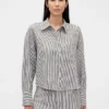 Camicia oversize in misto lino e cotone
