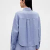 Camicia oversize in misto lino e cotone