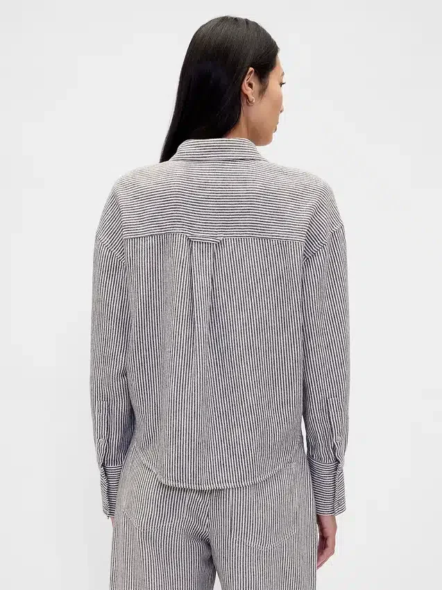 Camicia oversize in misto lino e cotone