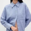 Camicia oversize in misto lino e cotone