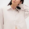 Camicia oversize in misto lino e cotone