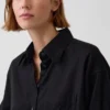 Camicia oversize in misto lino e cotone