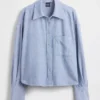 Camicia oversize in misto lino e cotone
