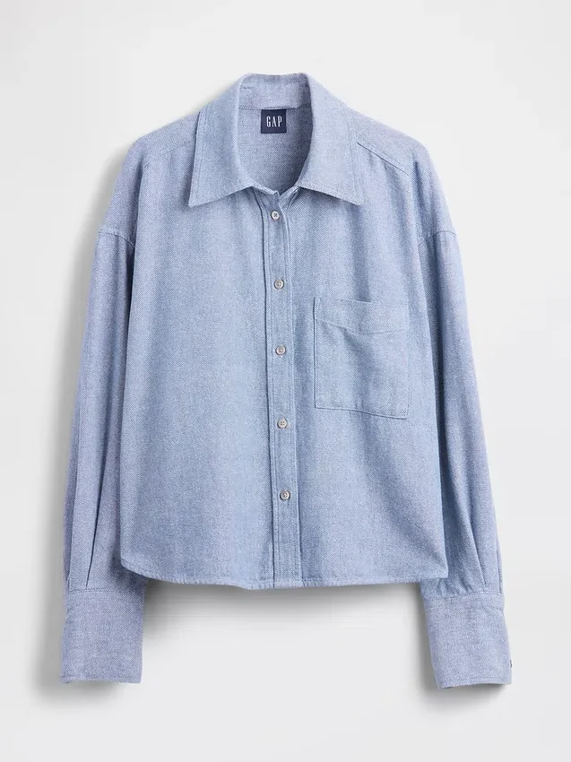 Camicia oversize in misto lino e cotone