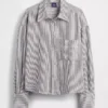 Camicia oversize in misto lino e cotone