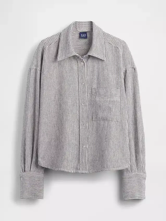 Camicia oversize in misto lino e cotone
