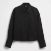 Camicia oversize in misto lino e cotone