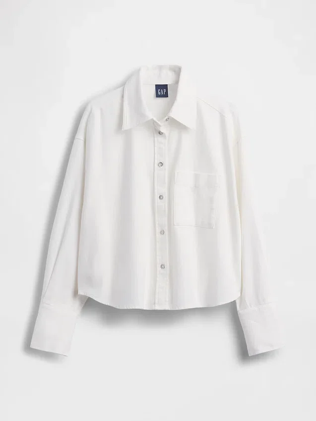 Camicia oversize in misto lino e cotone