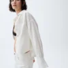 Camicia oversize in misto lino e cotone