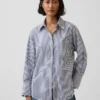 Camicia oversize in popeline di cotone biologico