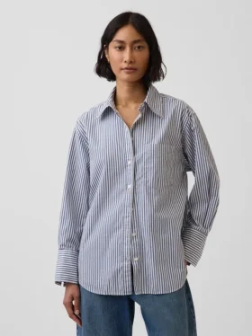 Camicia oversize in popeline di cotone biologico