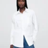 Camicia oversize in popeline di cotone biologico