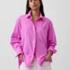 Camicia oversize in popeline di cotone biologico
