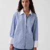 Camicia oversize in popeline di cotone biologico