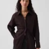 Camicia oversize in popeline di cotone biologico