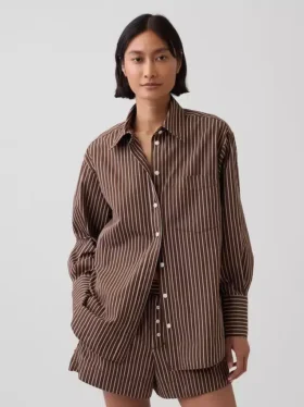 Camicia oversize in popeline di cotone biologico