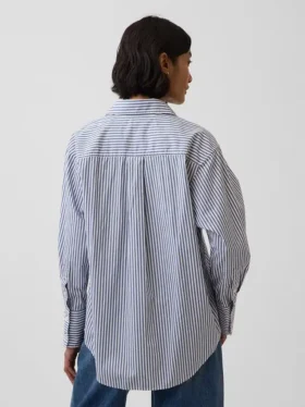 Camicia oversize in popeline di cotone biologico